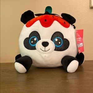 Panda Plush Toy with Red and Black Accents